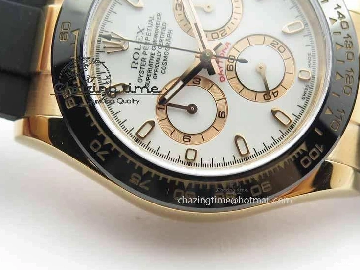 MiroTime 0110 Daytona 116515 Noob 1:1 Best Edition White Dial On Black Rubber Strap A7750 (Free Extra Strap) MultiPurpose 3739